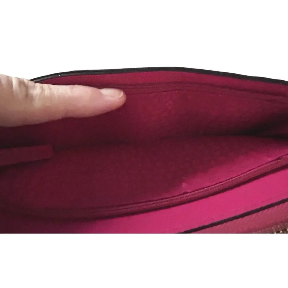Kate Spade Layton Wellesley Leather Wallet Wristlet Hot Pink